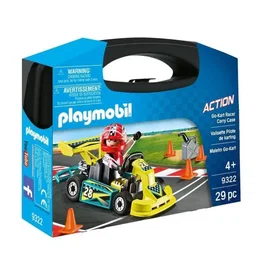 Playmobil 9322 - Valisette Pilote de Karting, City Life Stuntshow, Figurine et Véhicule, 29 Pièces, Jouet Enfant Dès 4 Ans