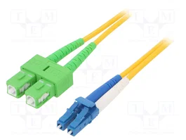 DIGITUS Cordon de raccordement fibre optique OS2 LC/UPC-SC/APC 3m