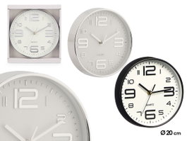 GIFTDECOR Horloge murale ronde 20 cm avec grands chiffres