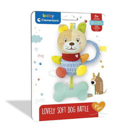 Clementoni Sonajero Peluche - Jouet d'éveil peluche chien doux 18x25x6 cm pour bébé dès 0 mois