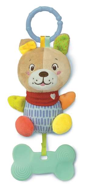 Clementoni Sonajero Peluche - Jouet d'éveil peluche chien doux 18x25x6 cm pour bébé dès 0 mois