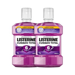 LISTERINE - Bain de Bouche Total Care (Soin Complet) 1000 ml - Duplo - Soin buccal antiseptique et rafraîchissant