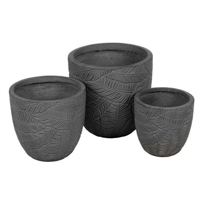 Set de pots de fleurs Gris 37 x 37 x 35 cm (3 Unités) Set de pots de fleurs Gris 37 x 37 x 35 cm (3 Unités)