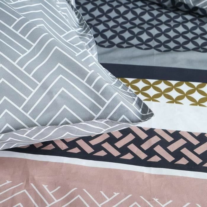Today Parure de lit Sunshine 15.9 Gris 220 x 240 cm en 100% Coton imprimé