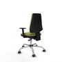 PIQUERAS Y CRESPO Chaise Elche Asynchrone Tissu Vert olive Structure chromée