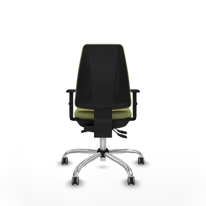 PIQUERAS Y CRESPO Chaise Elche Asynchrone Tissu Vert olive Structure chromée