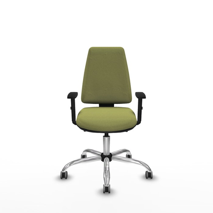 PIQUERAS Y CRESPO Chaise Elche Asynchrone Tissu Vert olive Structure chromée
