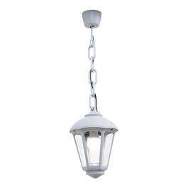 Fumagalli Sicar/Giampy Suspension Blanche avec Chaîne, Culot E27, Transparent, Ø210 x 750 mm