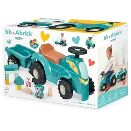 Ecoiffier - Tracteur avec remorque et 15 accessoires - Siège inclinable - Jouet pour enfants de 12 à 36 mois