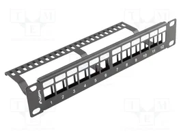 LANBERG Panneau de brassage Keystone 12 ports noir pour rack 10 pouces
