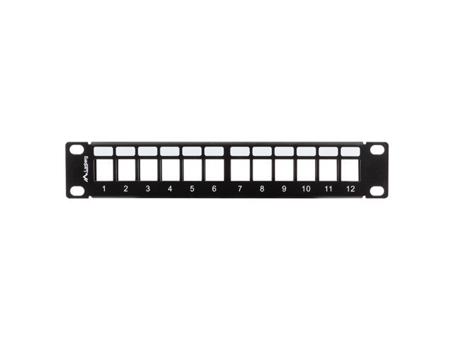 Lanberg Patch Panel 12 Ports Vide pour Rack 10" 1U Noir, Keystone Vide