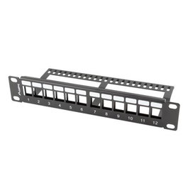Lanberg Patch Panel 12 Ports Vide pour Rack 10" 1U Noir, Keystone Vide