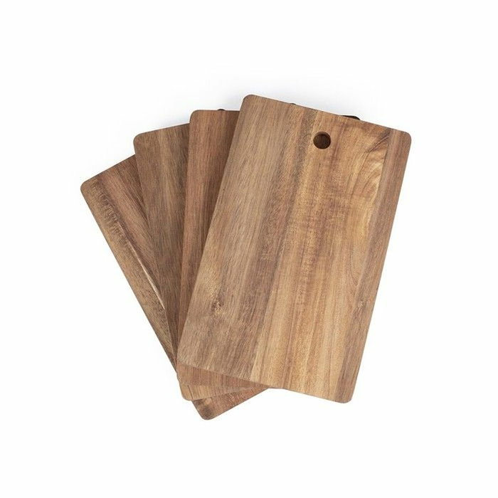 Livoo Set de 4 planches à découper en bois d'acacia avec support métallique MES152 Livoo Set de 4 planches à découper en bois d'acacia avec support métallique MES152