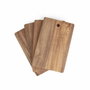 Livoo Set de 4 planches à découper en bois d'acacia avec support métallique MES152