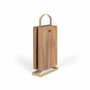 Livoo Set de 4 planches à découper en bois d'acacia avec support métallique MES152