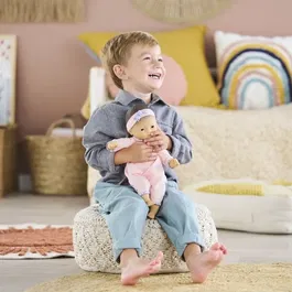 Corolle - Poupon Bébé Calin Mila - Poupée 30 cm avec yeux dormeurs et parfum vanille - Pyjama rose - À partir de 18 mois