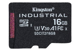 Kingston - Carte MicroSD Industrielle 16GB pour Conditions Extrêmes, Classe 10, UHS-I, U3, V30, A1, TLC NAND, Résistance -40 à 85°C