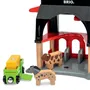 BRIO World - 36012 - Grange des animaux - Accessoire pour circuit de train en bois - Jouet garçons et filles dès 3 ans - 6 pièces avec animaux et wagon