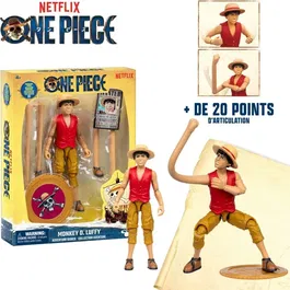 Figurine Articulée ONE PIECE Luffy - 15 cm - 12 Points d'Articulation avec Accessoires - Collection - À Partir de 4 Ans