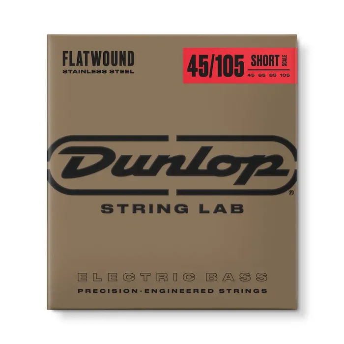 DUNLOPST Juego Bajo Entorchado Plano (Échelle Courte) 45-105 Cordes pour Basse