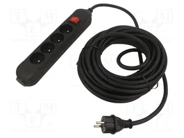 JONEX Rallonge réseau H05VV-F 3G2,5mm² 10m avec interrupteur