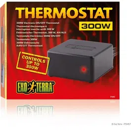 Exo Terra Thermostat Électronique pour Terrarium 300W - Régulateur de Température avec Interrupteur Marche/Arrêt et Capteur Étanche