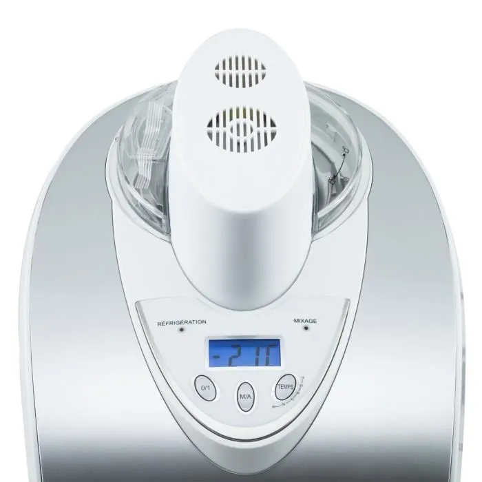 H.Koenig HF180 - Turbine à Glace - Capacité 1 L - Préparation Rapide (30-40 min) - 135 W - Affichage Numérique - Récipient Aluminium Amovible