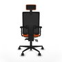 Piqueras Y Crespo Bormate - Chaise de bureau ergonomique Orange et Noir avec mécanisme asynchrone
