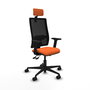 Piqueras Y Crespo Bormate - Chaise de bureau ergonomique Orange et Noir avec mécanisme asynchrone