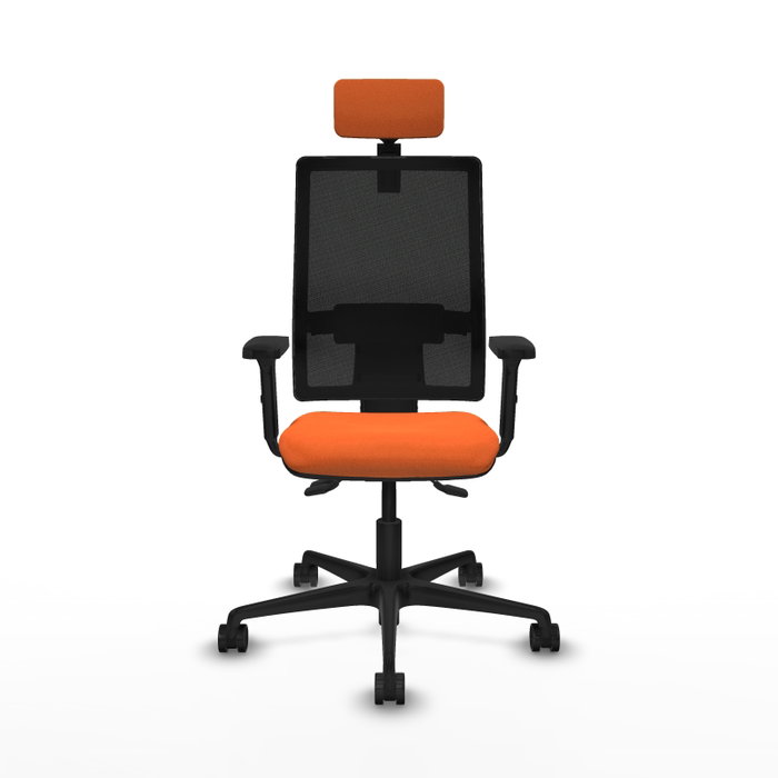 Piqueras Y Crespo Bormate - Chaise de bureau ergonomique Orange et Noir avec mécanisme asynchrone
