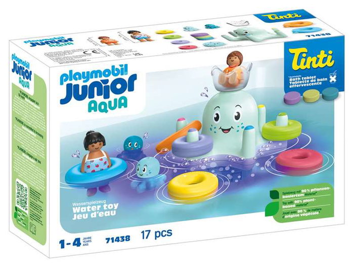 Playmobil Junior AQUA Tinti Manège pieuvre géante, 17 pièces
