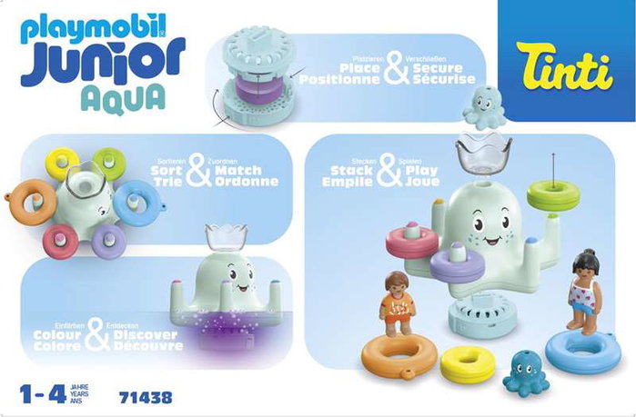 Playmobil Junior AQUA Tinti Manège pieuvre géante, 17 pièces