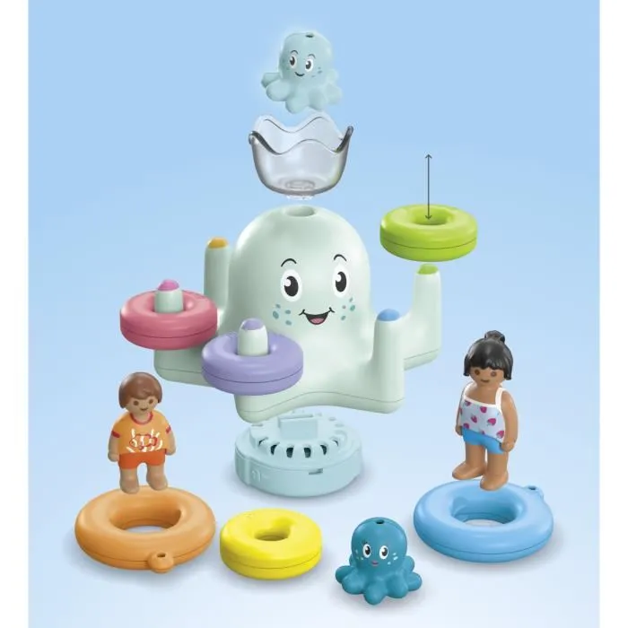 PLAYMOBIL Junior 71438 Manège pieuvre géante, Jouet pour le bain, 17 pièces, À partir de 12 mois, Aqua Tinti
