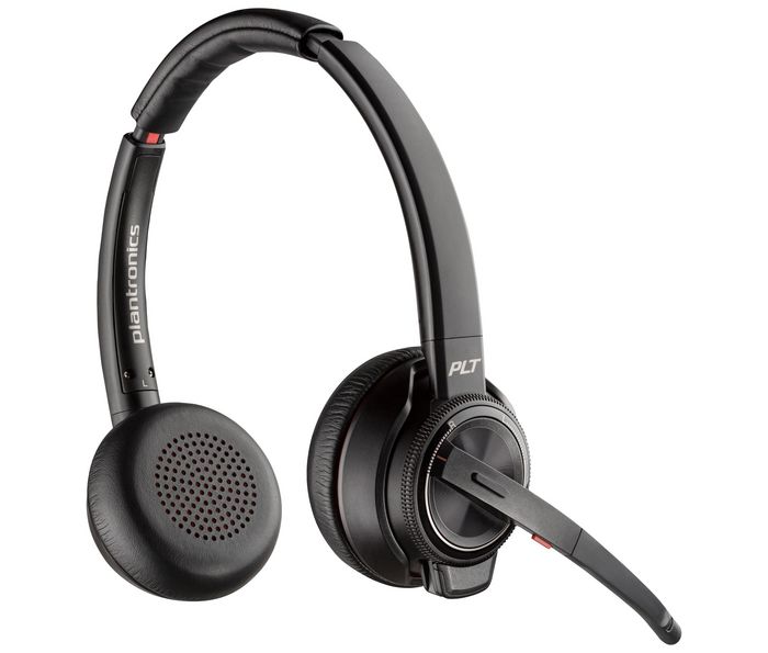 Poly Savi 8220 UC Casque Audio DECT avec Réduction Active du Bruit, Autonomie jusqu'à 13h, Liberté de Déplacement 180 m, Pour Bureau et Communications Unifiées