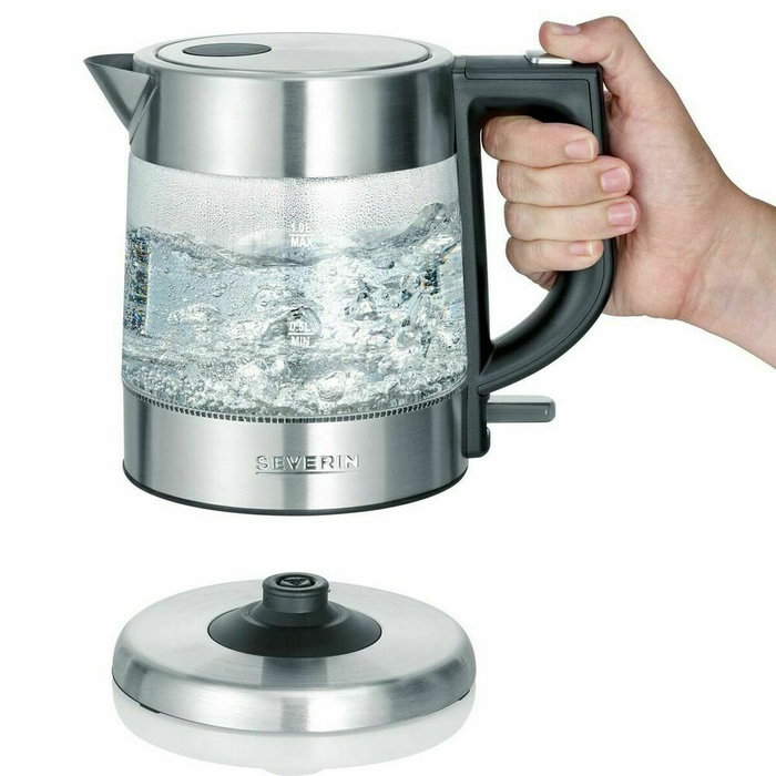 Bouilloire Électrique avec Voyant LED Severin WK 3468 Noir Transparent Acier inoxydable 2200 W 1 L