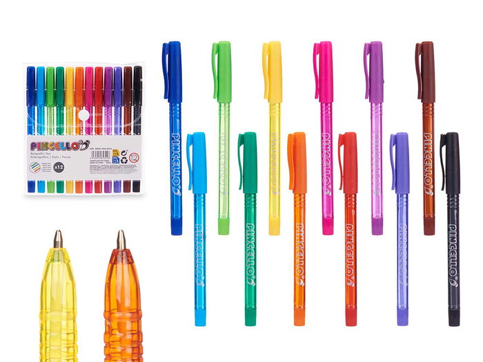 Pincello Lot de 12 Stylos Fluorescents Semi-Gel, Couleurs Assorties, 13x17x2 cm (Set de 24) Pincello Lot de 12 Stylos Fluorescents Semi-Gel, Couleurs Assorties, 13x17x2 cm (Set de 24)
