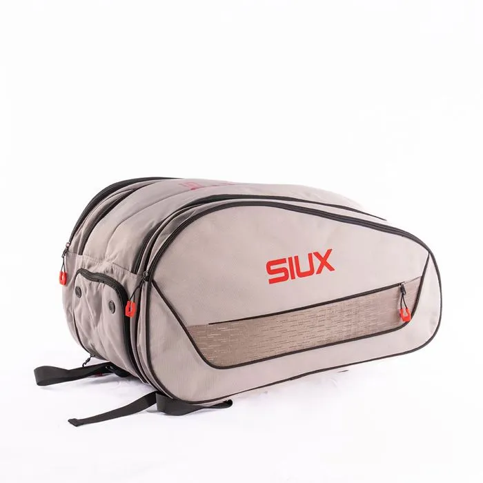 Siux Sac de padel Edge 42L blanc gris-beige - 2 raquettes, compartiment chaussures