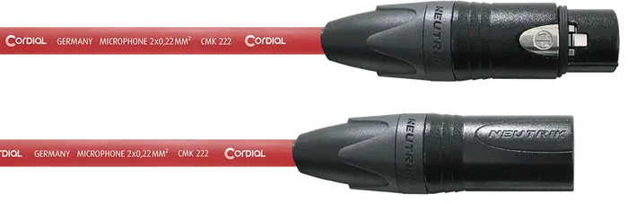 Cordial Câble Micro XLR 10 mètres Rouge