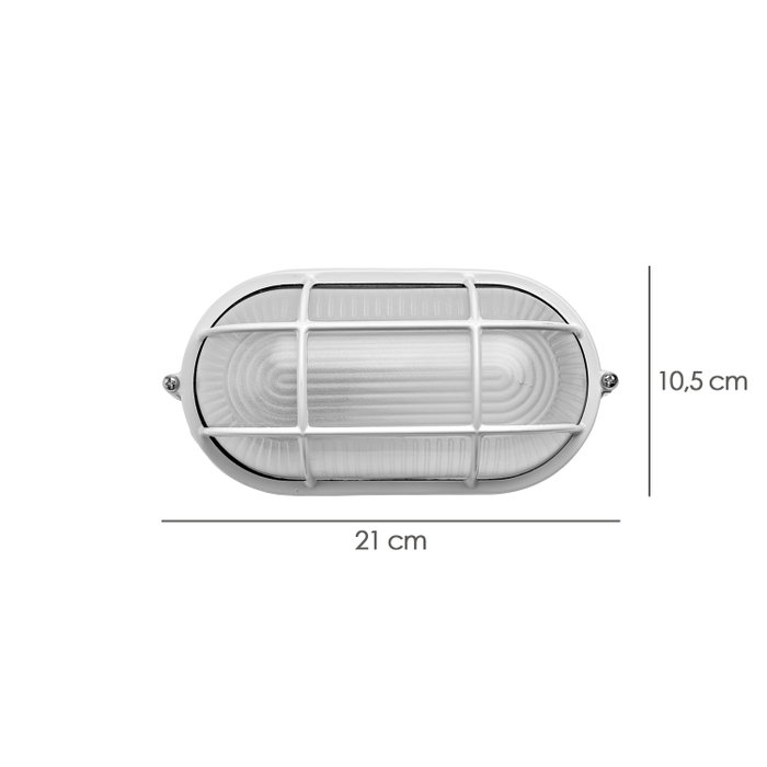 PAPILLON Plafon Industriel Oval Blanc IP44