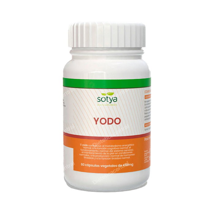 SOTYA Yodo 450 mg 60 gélules - Complément alimentaire iode, métabolisme et fonction thyroïdienne SOTYA Yodo 450 mg 60 gélules - Complément alimentaire iode, métabolisme et fonction thyroïdienne