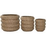 Home ESPRIT Cache-pot Esprit Marron Fibre Urbaine (Lot de 3 pièces)