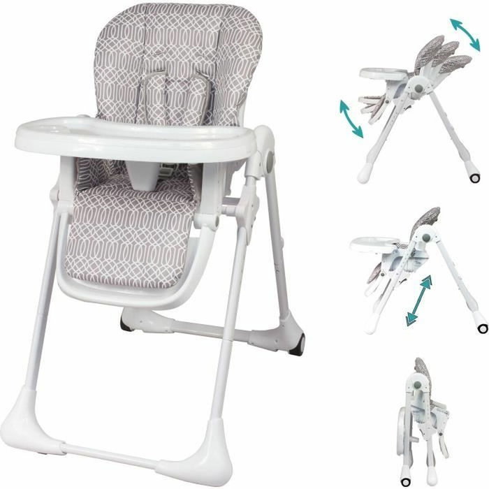 Bambisol Chaise haute multipositions inclinable Beige / Blanc Bambisol Chaise haute multipositions inclinable Beige / Blanc