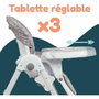 Bambisol Chaise haute multipositions inclinable Beige / Blanc