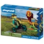 Playmobil 72065 - Véhicule de course Motocross avec pilote et accessoires, 21 pièces, jeu de construction dès 4 ans