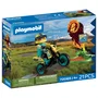 Playmobil 72065 - Véhicule de course Motocross avec pilote et accessoires, 21 pièces, jeu de construction dès 4 ans