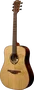 LAG Guitare Acoustique Dreadnought Tramontane 118, Table Cèdre Rouge Massif, Fond Khaya, Naturel, Cordes Métal, Finition Brillante