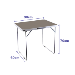 Marbueno Table Pliable Acier Assorti Camping Plage 80x60x70 cm D16 10029