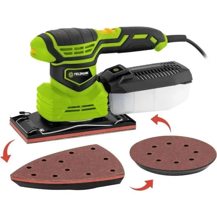 Fieldmann Ponceuse vibrante 3 en 1 FDB 200221-E, 220 W, vitesse variable 7000-12000 tr/min, avec bac à poussière amovible