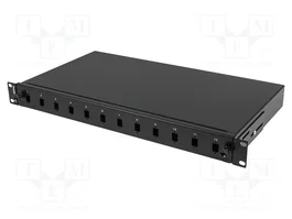 LANBERG Panneau de brassage à fibre optique 12 ports, duplex/simplex, noir