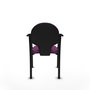 Piqueras Y Crespo Chaise de bureau Hellín, Similicuir Morado, Bras fixes
